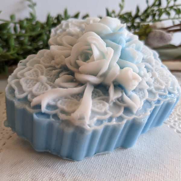 Blue heart soap